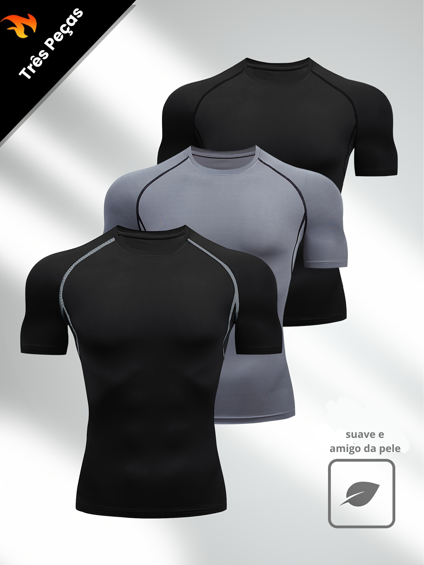 Compre 1 e Leve 3 - Camiseta de Compressão Masculina