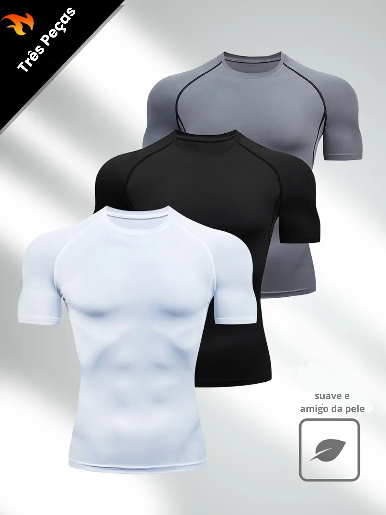 Compre 1 e Leve 3 - Camiseta de Compressão Masculina